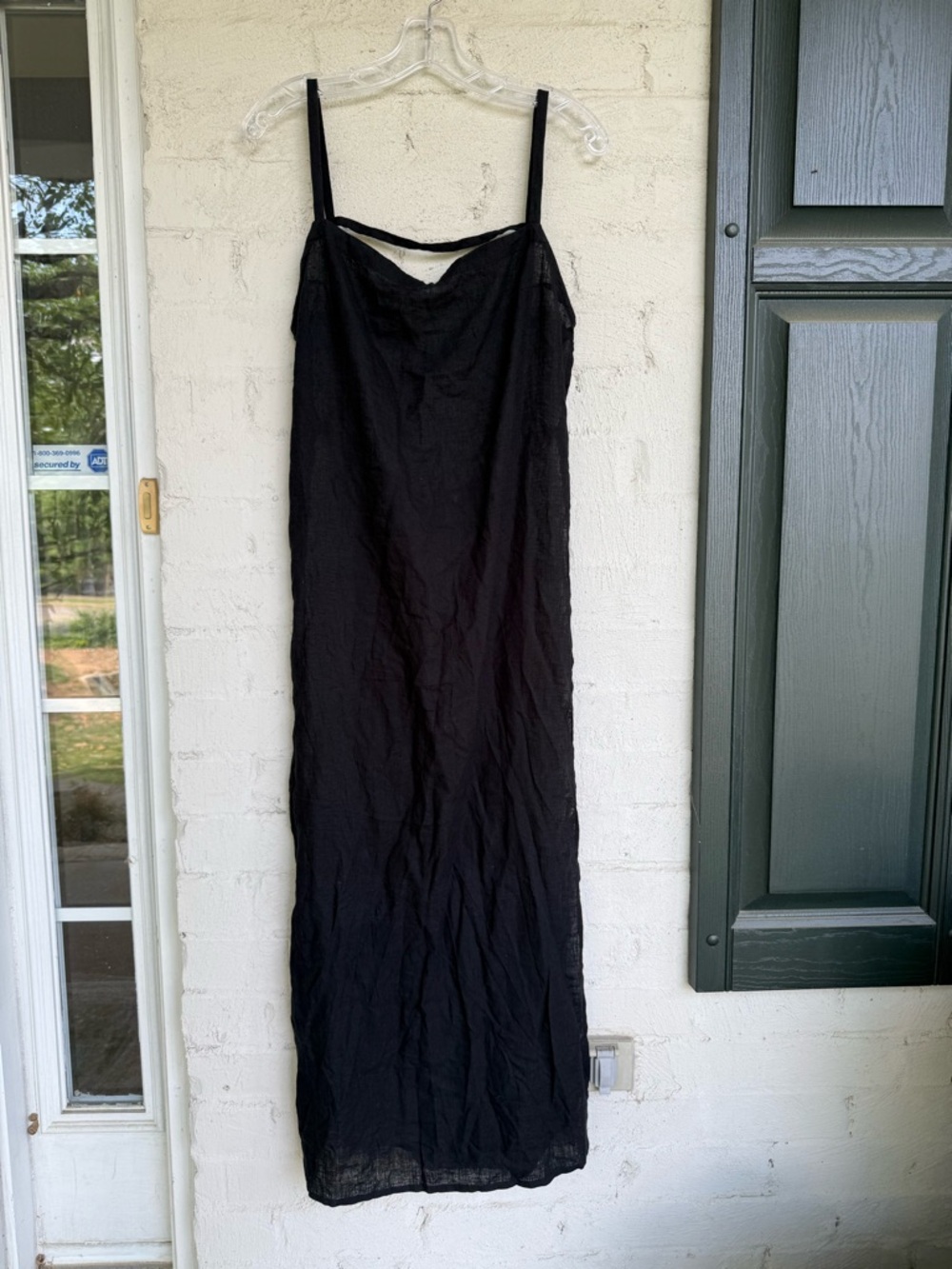 NWT Anthropologie Celandine Cutout Black Linen Cover-Up Maxi Dress Size Medium - Picture 3 of 13